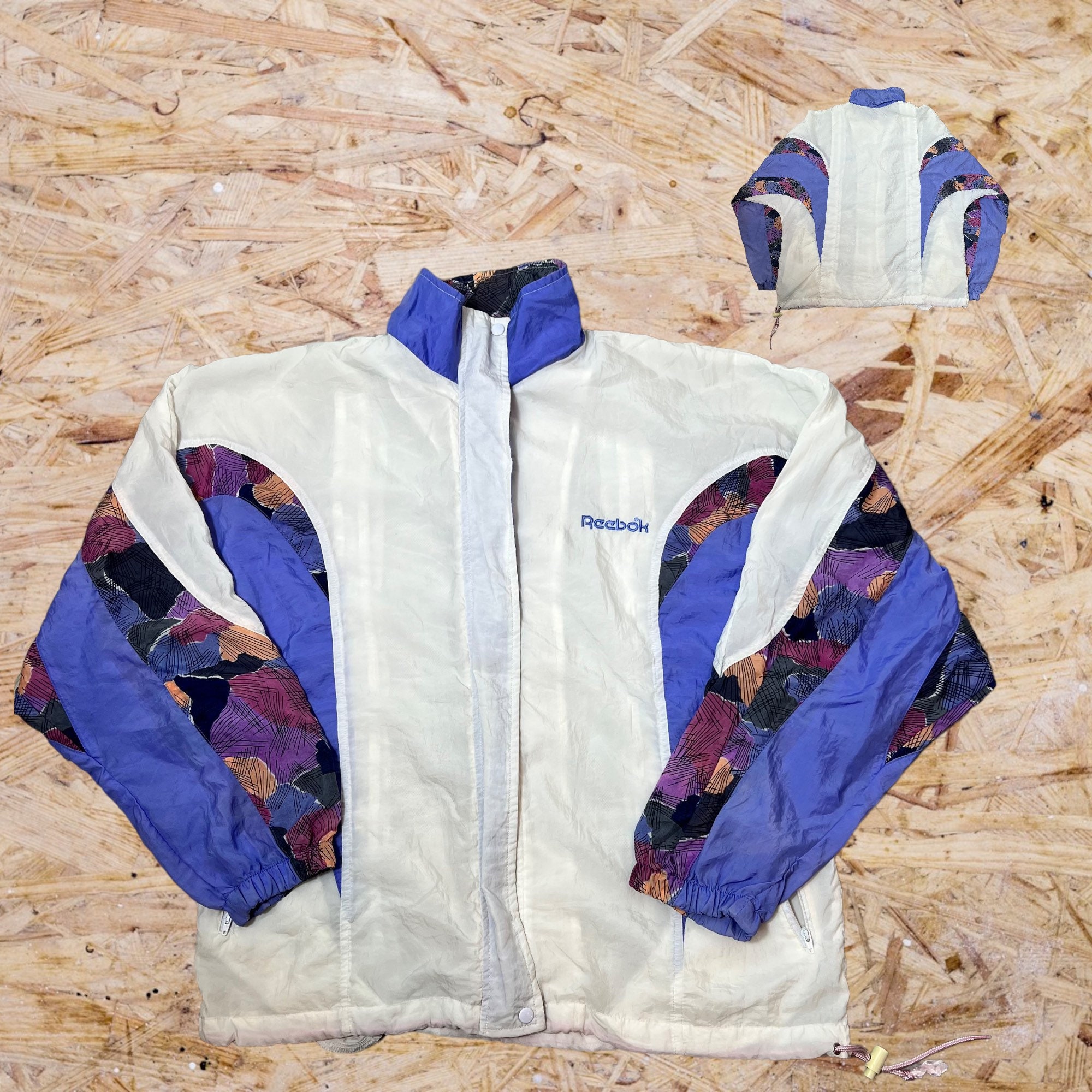 8s reebok throwback classic style vintage hotsell windbreaker jacket