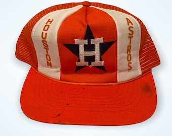 Vintage Houston Astros Snapback Hat Adjustable 80s Trucker Meshback MLB Baseball by Universal