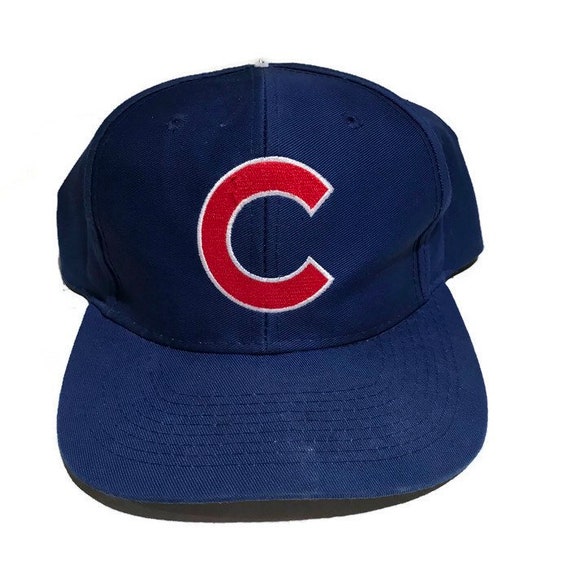 Vintage Chicago Cubs Plain Logo Snapback Hat Adjustable MLB 