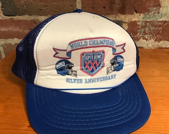 Vintage New York Giants Super Bowl XXV Snapback Hat Adjustable Meshback World Champions Youngan
