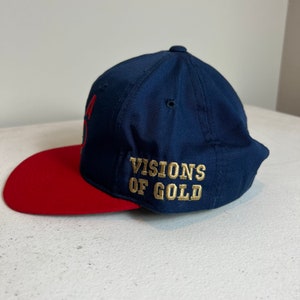 Vintage Team USA Olympics Snapback Hat Adjustable 90s Visions Of Gold By First Pick Sportswear image 3