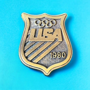 Vintage Team USA 1980 Summer Olympics Belt Buckle image 1