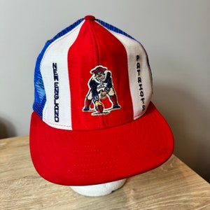Vintage New England Patriots Meshback Snapback Hat Adjustable 90s NFL Football by AJD Lucky Stripes image 2