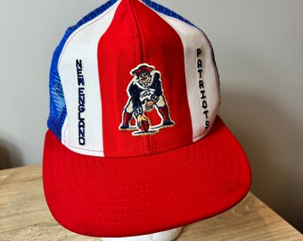 Vintage New England Patriots Meshback Snapback Hat Adjustable 90s