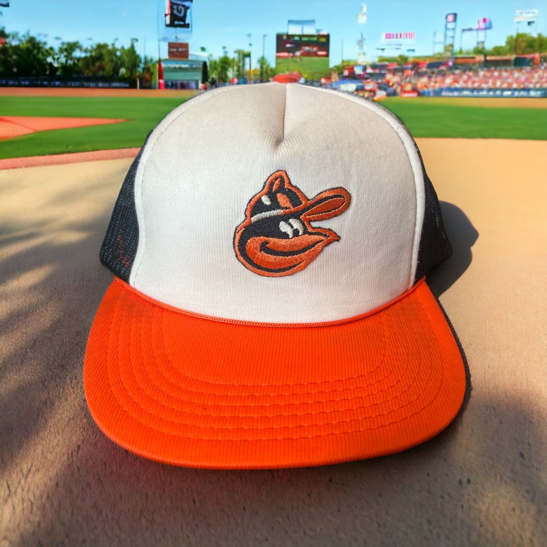 Vintage Baltimore Oriels Snapback Hat Adjustable Plain Logo Baseball Meshback Toppers image 1