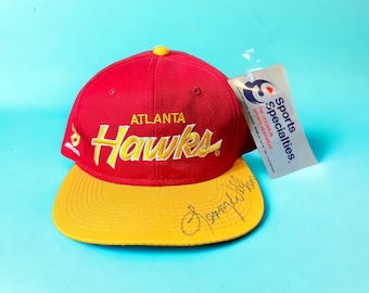 Vintage Atlanta Hawks Script Snapback Hat Adjustable NBA Basketball Twill by Sports Specialties New Tag