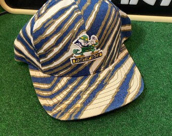 Vintage University of Notre Dame Snapback Hat Adjustable Zebra Print Fighting Irish by Zubaz AJD