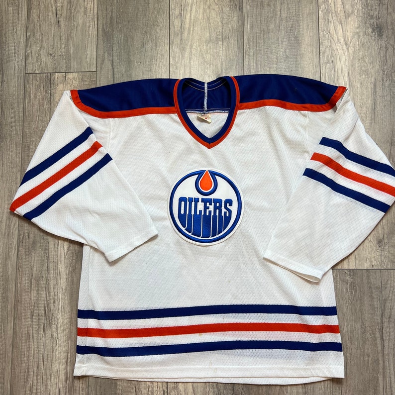 Vintage Edmonton Oilers NHL Hockey Jersey Air-Knit CCM Size Large image 2