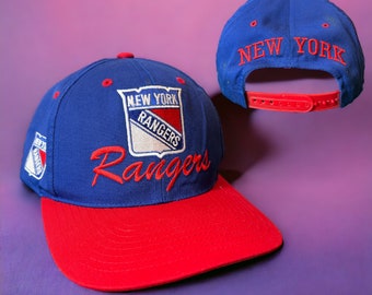 Vintage New York Rangers Hockey Snapback Hat Adjustable 90s By Logo 7 Dada