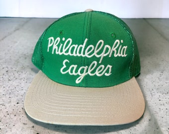 Vintage Philadelphia Eagles Script Snapback Hat Adjustable Meshback 90s Football By Starter Eastport