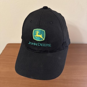 Vintage John Deere Tractors Snapback Hat Cap Trucker Black Farming