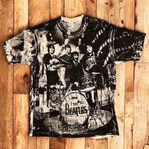 Vintage 90's the Beatles Hey Jude All Over Print Single Stitch T