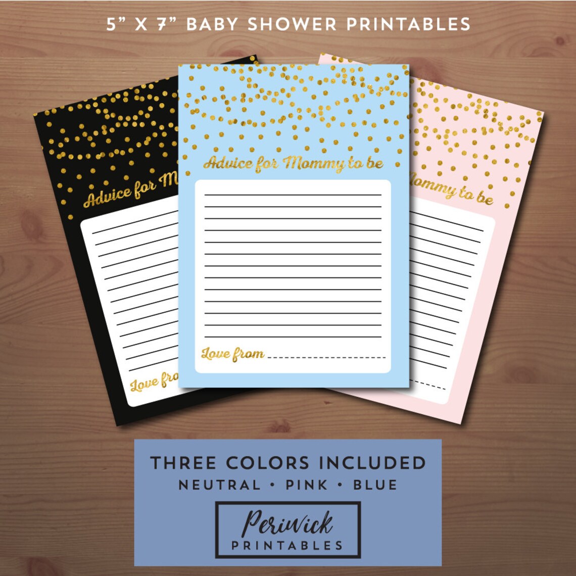Advice for Mommy to Be Printable, 5" X 7" Baby Shower Game, Confetti ...