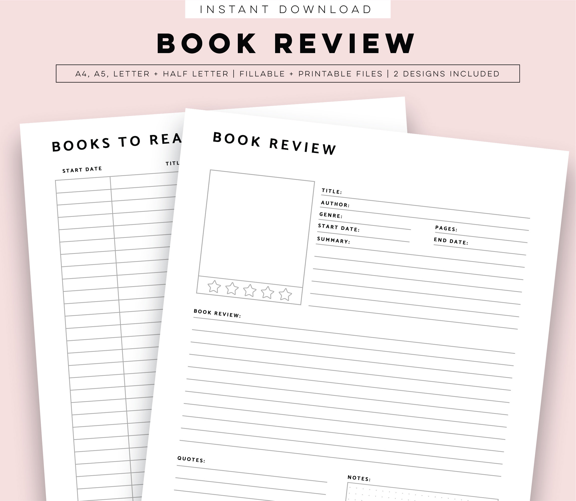 Booktok Book Review Journal 500 Reviews 