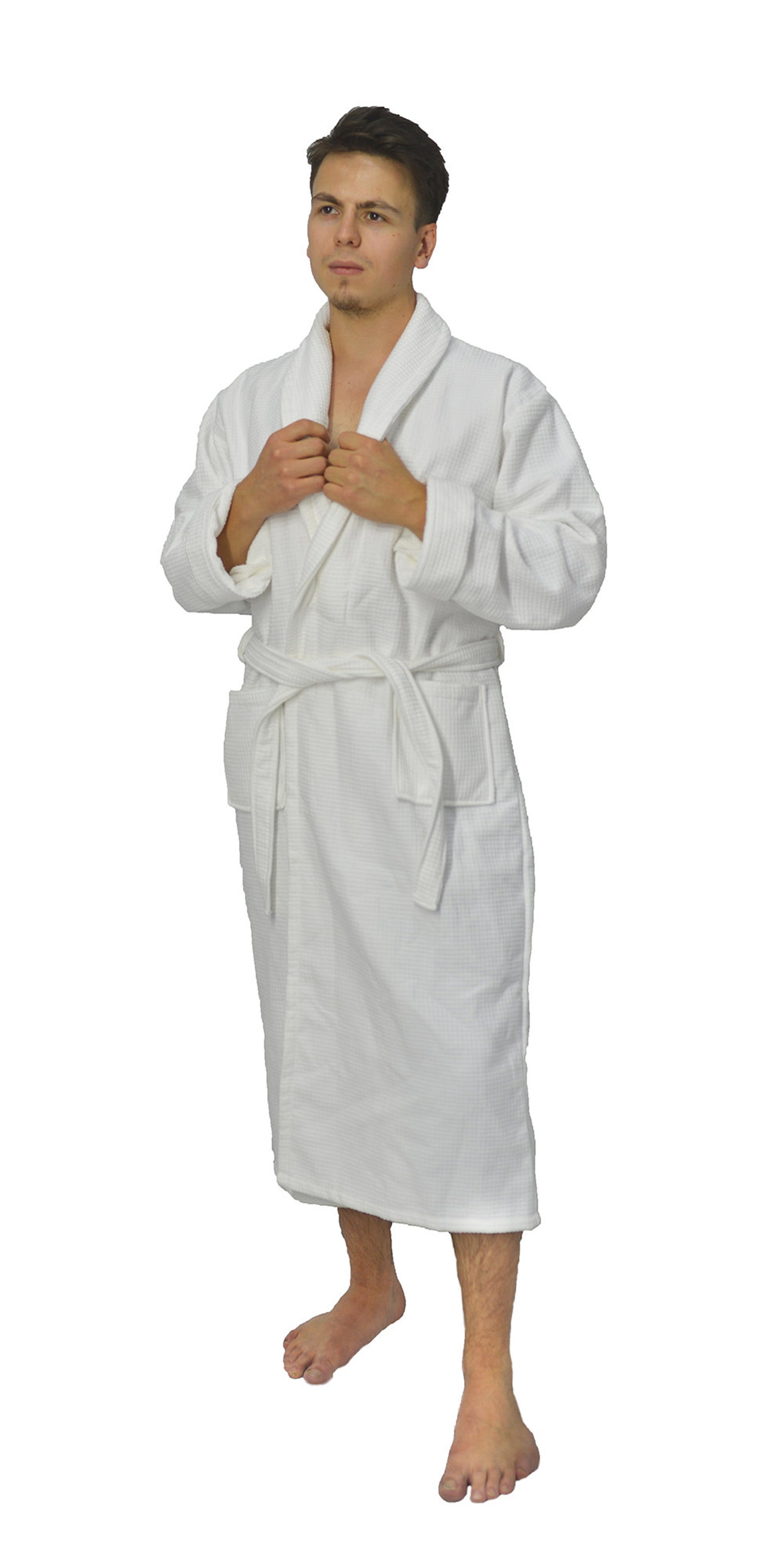 Waffle cotton robe Spa bathrobeunisex robe men Etsy