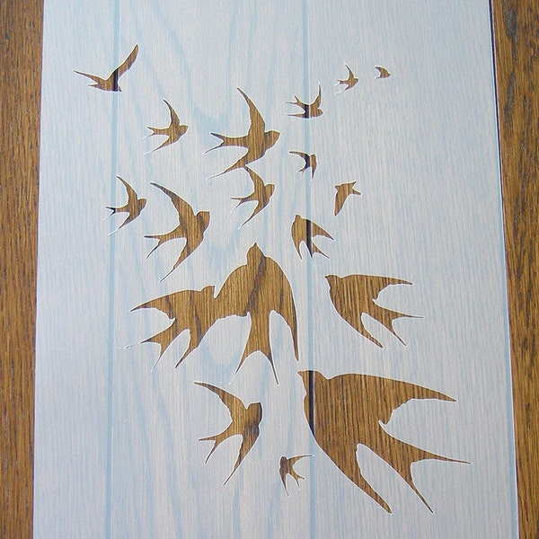 Birds in Flight Stencil Mask Reusable PP Sheet for Arts & Crafts