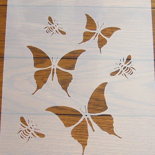 Butterflies and Bees Stencil Mask Reusable PP Sheet for Arts & Etsy
