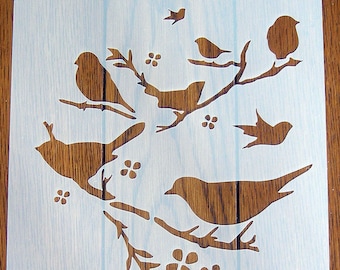 Roosting Birds Stencil Mask Reusable PP Sheet for Arts & Crafts