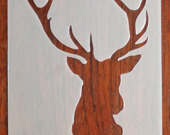 Stags Head (A5) Stencil Mask Reusable PP Sheet for Arts & Crafts, DIY