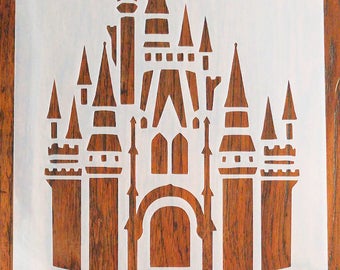 Fantasy Castle Stencil Mask Reusable PP Sheet for Arts & Crafts
