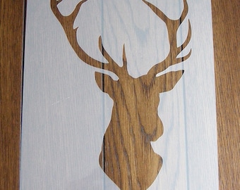 Stag's Head Stencil Mask Reusable PP Sheet for Arts & Crafts, DIY