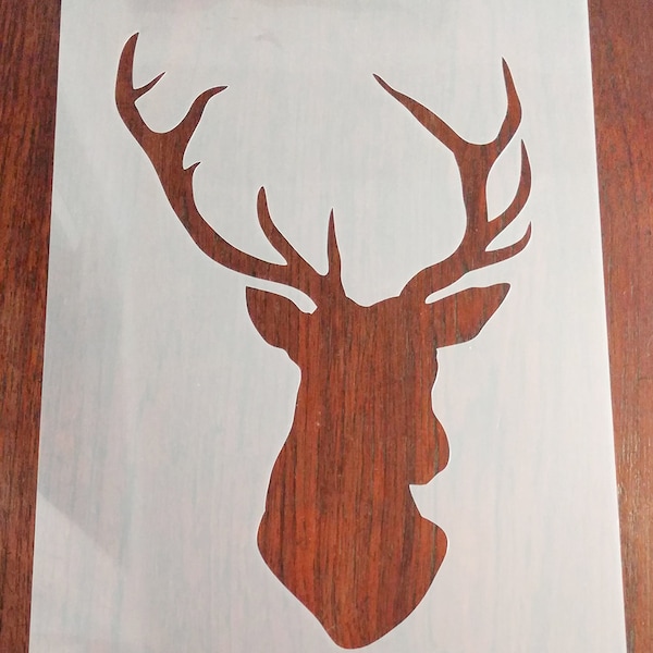 Large A3 Stag's Head Stencil Mask Reusable Sheet for Arts & Crafts, DIY