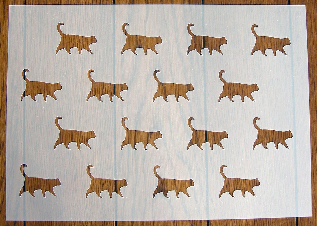 Cat Pattern Repeater 1 Stencil Mask Reusable PP Sheet for Arts & Crafts ...