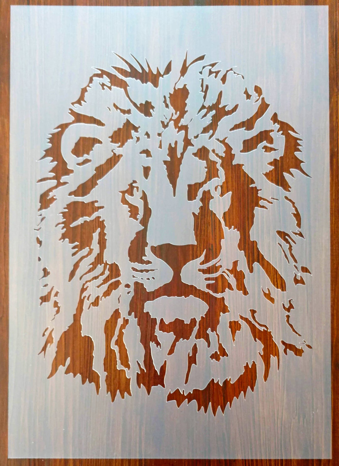 A3 Lion Stencil Mask Reusable Polypropylene Sheet for Arts & Crafts ...
