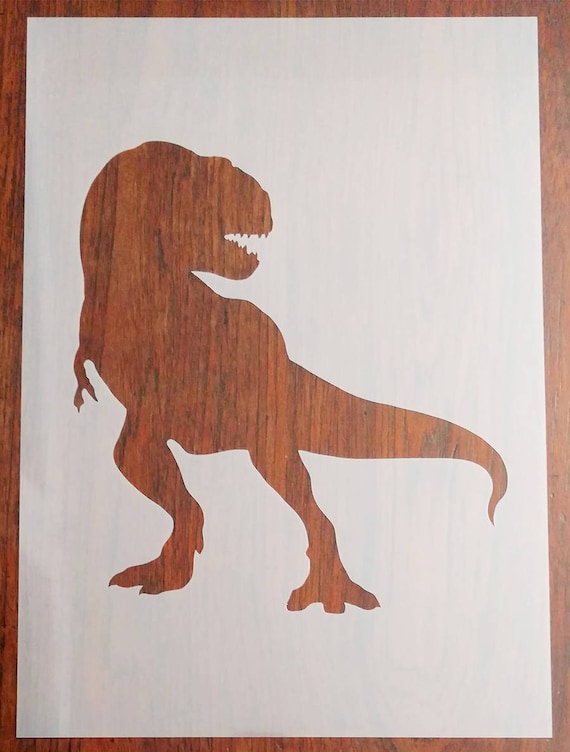 Gran A3 T Rex Dinosaurio Stencil Mascara Reutilizable Pp Hoja Etsy