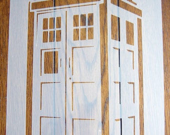 DOCTOR WHO TARDIS Police Box A5 Stencil Mask Reusable pp Sheet for Arts & Crafts