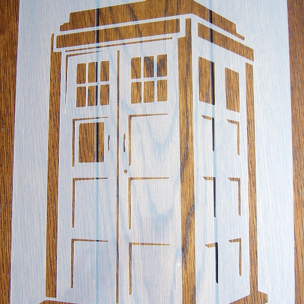 DOCTOR WHO TARDIS Police Box A5 Stencil Mask Reusable pp Sheet for Arts & Crafts