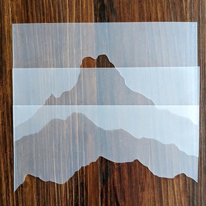A6 Mountains Masks Stencils (set of 3) Reusable PP Sheet for Arts & Crafts