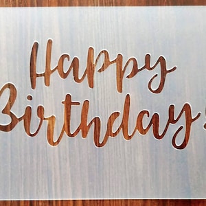Feliz Aniversário! Máscara de Estêncil A5 em Folha de PP Reutilizável para Artesanato e Faça Você Mesmo