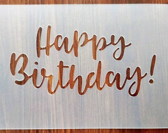 ¡Feliz cumpleaños! Plantilla de máscara A5 reutilizable de PP para manualidades.