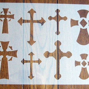 Four Crosses Stencil Mask Reusable PP Sheet for Arts & Crafts, DIY