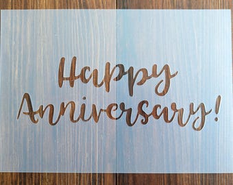 ¡Feliz aniversario! Plantilla de máscara A5 reutilizable de PP para manualidades y bricolaje.
