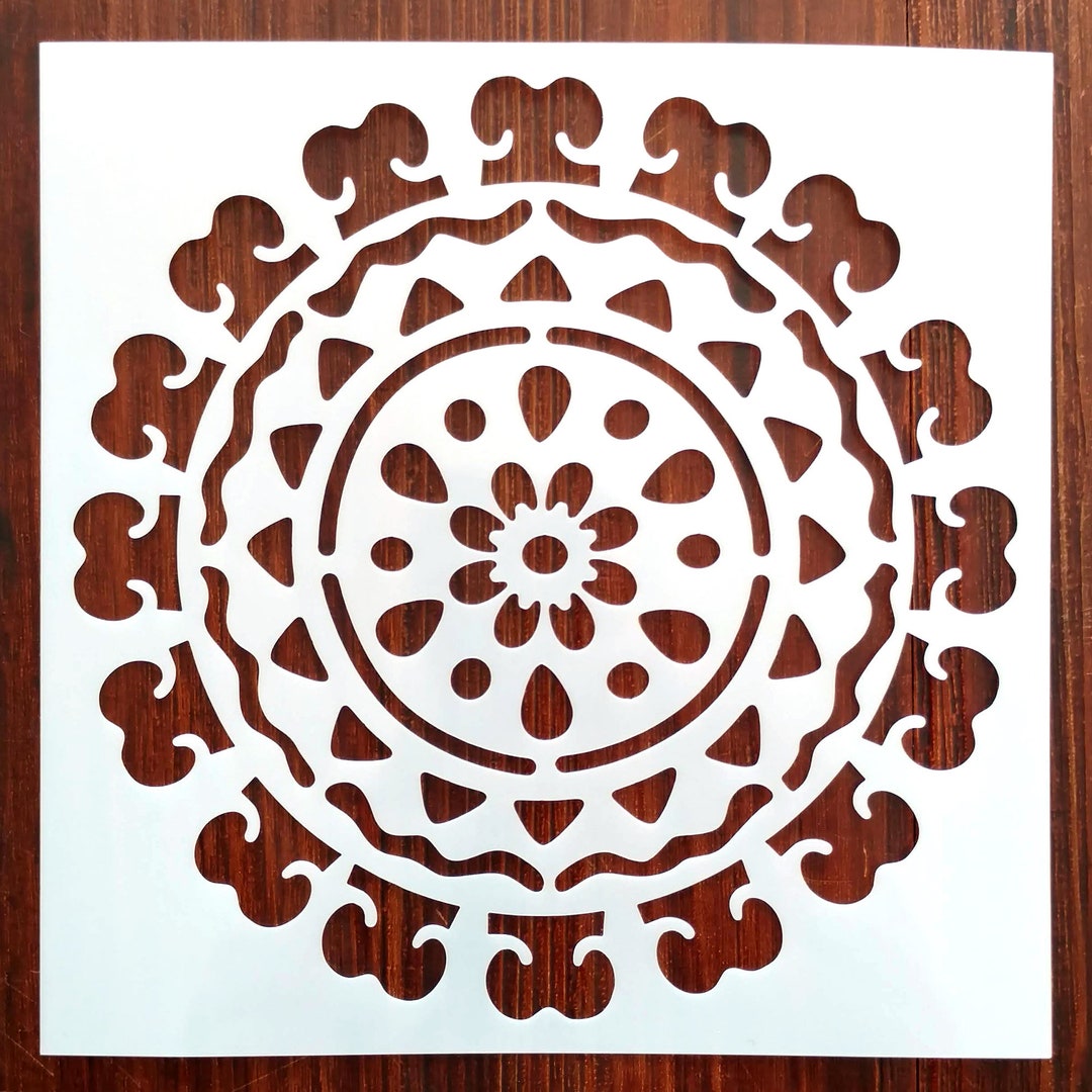 Round Mandala Pattern Reusable Dot Painting Stencil Mylar for Arts ...