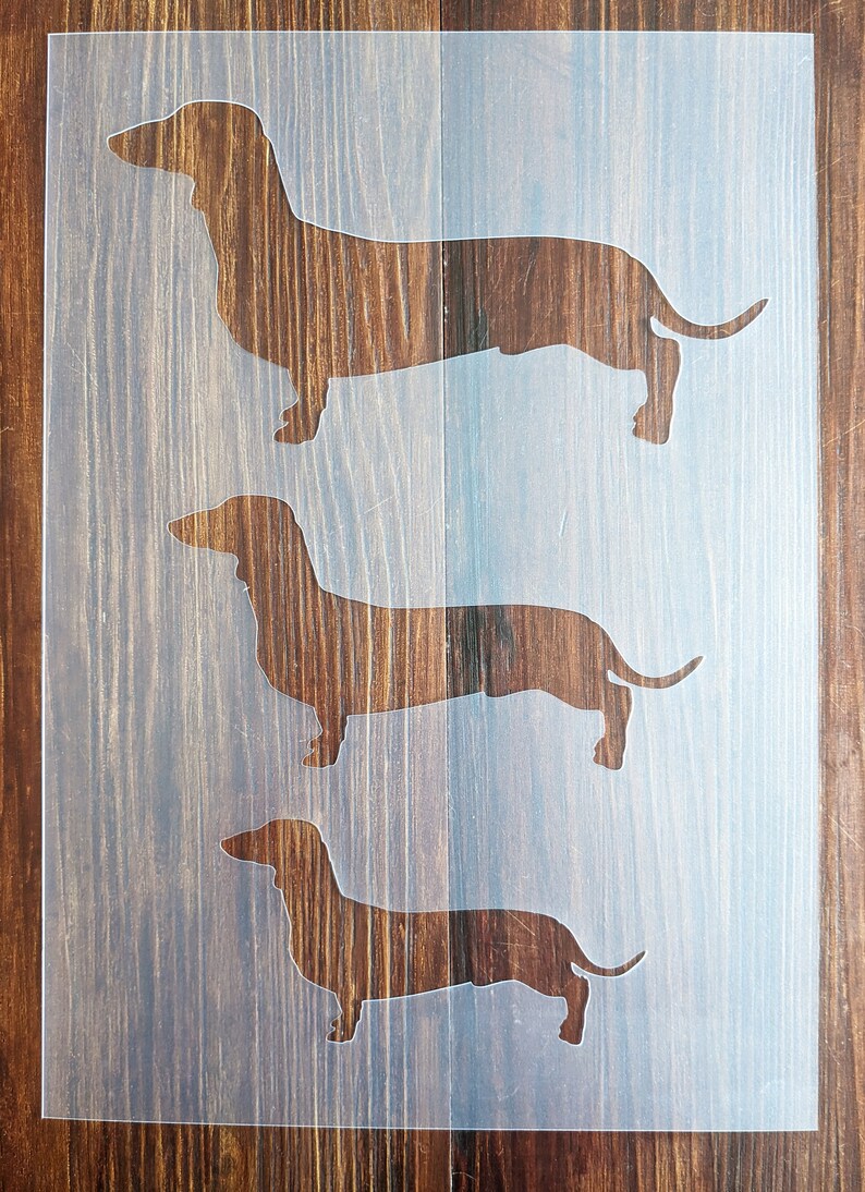 Love Dogs Dachshunds Stencil 5.5 X 5.5 Inch Art Seychelles