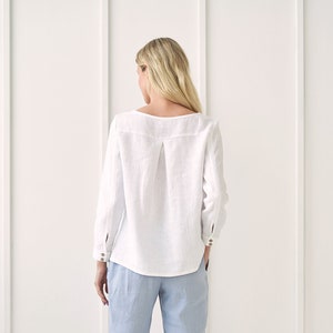 Linen shirt long sleeves CYNTHIA, Linen shirt women, Shirts for women, Linen top, Womens linen clothing, Linen blouse, Linen clothes image 1