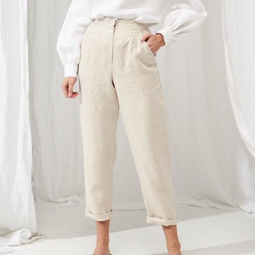 Linen High Waist Pants