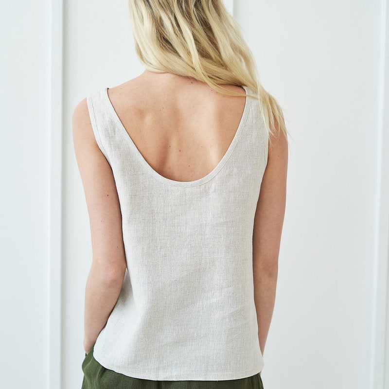 Linen Open Knit Tank Top