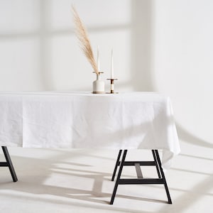 Leinen Tischdecke mit abgeschrägte Ecken, Softened Leinen Tischdecke, Rechteckig, Quadratische Tischdecke, Leinen Tischdecke in verschiedenen Farben, Größe