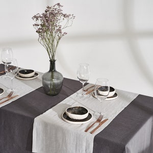 Handmade Softened Linen Table Runner - Mitered Corners