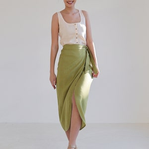 Linen skirt FIONA, Long linen wrap skirt, Maxi linen skirt, Maxi wrap skirt, Linen wrap skirt, Linen maxi skirt, Natural linen skirt image 1