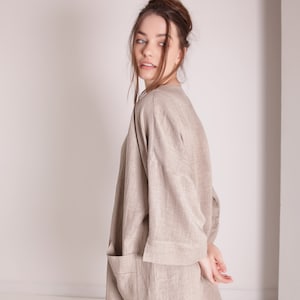 Linen cardigan DEVONNE, Long linen cardigan, Linen cardigan for women, Kimono cardigan, Oversized linen jacket, Linen kimono jacket