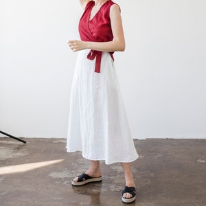 Ankle length linen skirt INDIA, Maxi linen skirt, White linen skirt, Linen skirt with pockets, Linen maxi skirt, Long linen skirt image 8