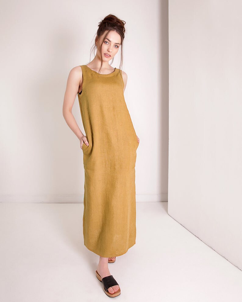 linen tank maxi dress