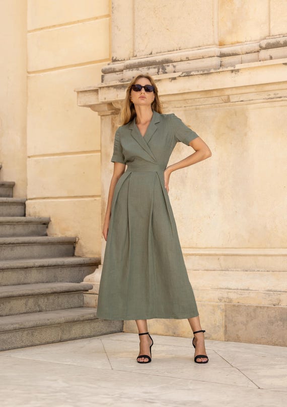 long sleeve a line cocktail dress Ever-Pretty Inclusive Plus Size Glitter V-Neck Pleated Long Sleeve Midi Summer Formal Wedding Guest Dress