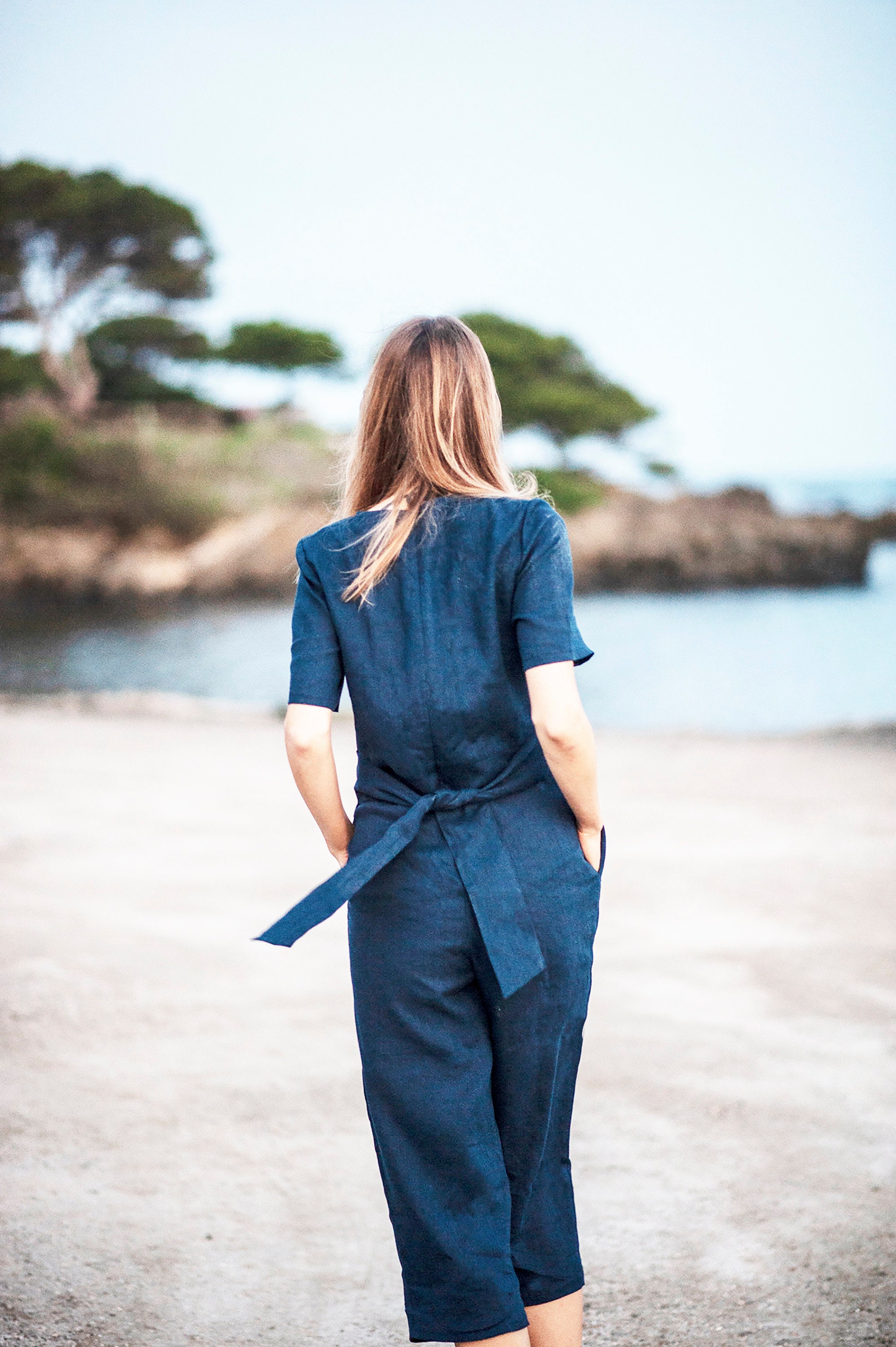 Linen Jumpsuit AVERY Linen Jumpsuit for Woman Linen Romper - Etsy