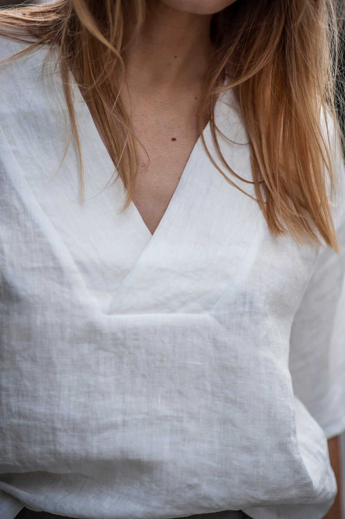 Linen shirt ELODIE Linen short sleeve shirt Linen beach | Etsy